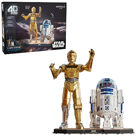 416-Piece 4D Build Star Wars: C-3P0 & R2-D2 Model Kit w/ Display Stand $15.21 or Less + Free Shipping w/ Prime or on $35+