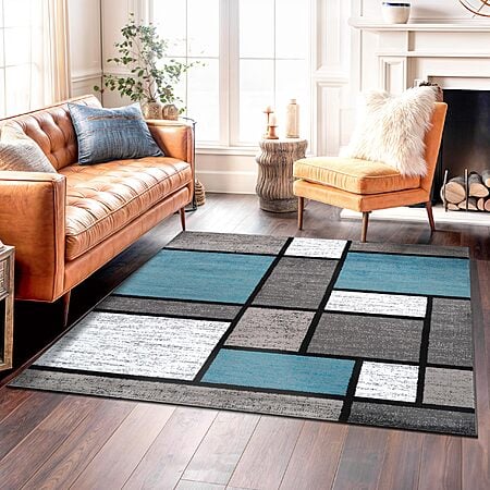 World Rug Gallery Alpine Modern Geometric Rug (Light Blue, 6'6" x 6'6") $59 + Free Shipping