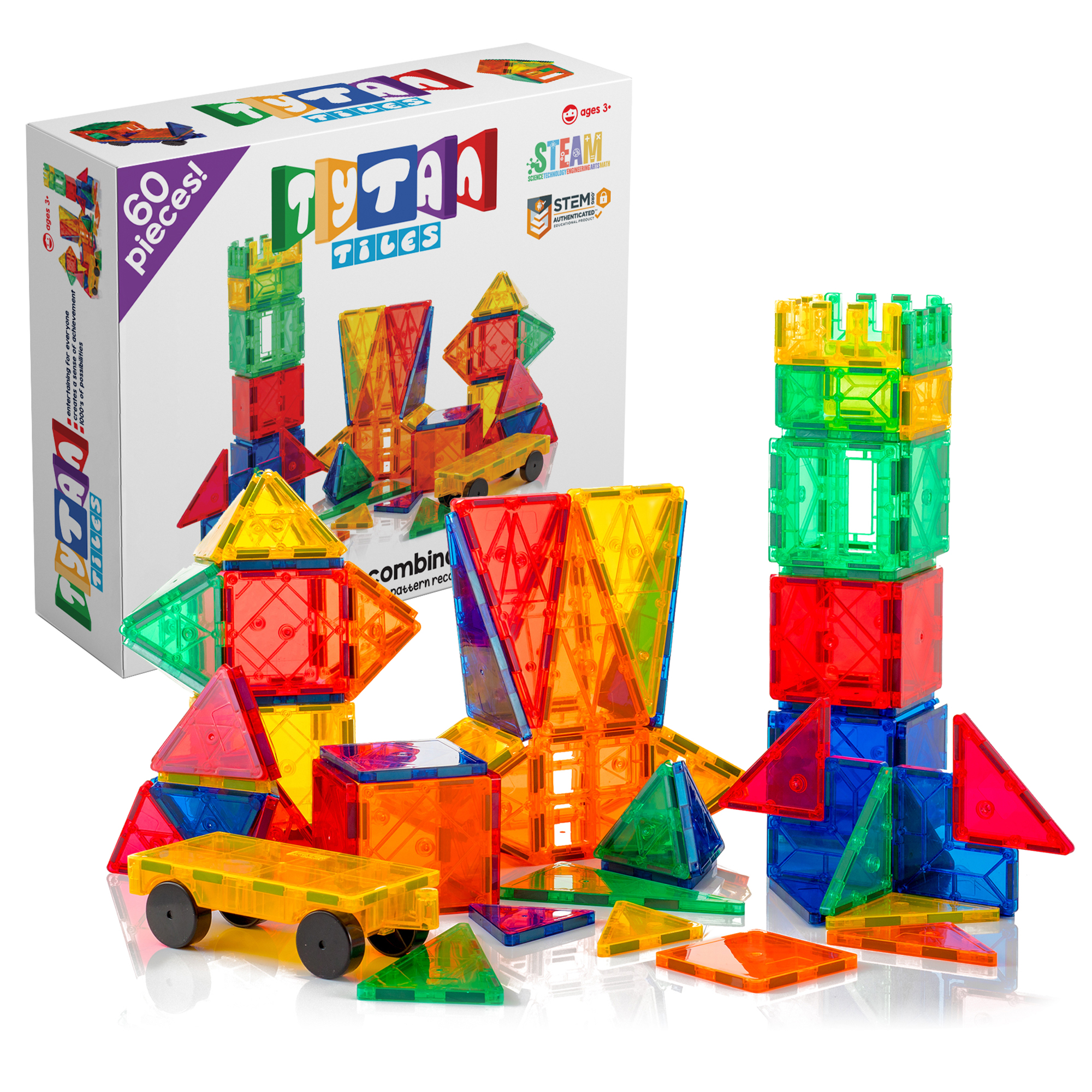 60-Piece Tytan Magnetic Learning Tiles w/ Included Car & Carrying Bag $19.97 at Walmart