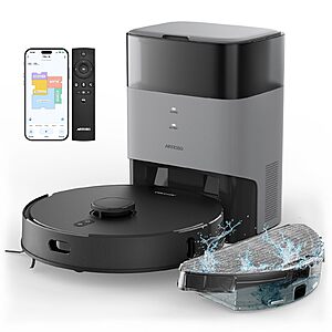 AIRROBO Robot Vacuum and Mop Combo, Self-Emptying, 60-Day Capacity, Home Mapping, Schedule, Wi-Fi/App/Alexa/Remote, 180mins Runtime, T20+ Robotic Vacuum Cleaner $179.99