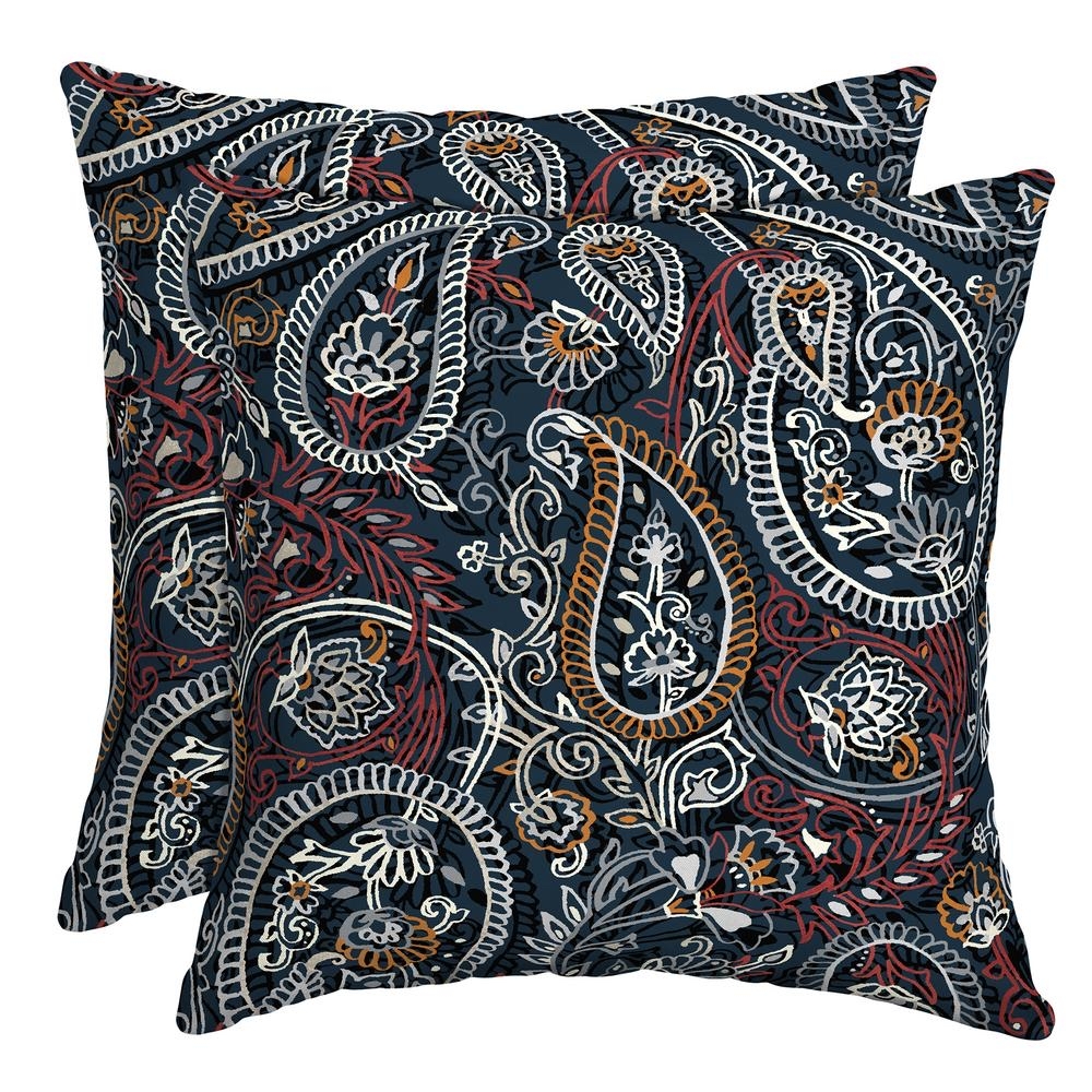 Arden Selections 16 in. x 16 in. Palmira Paisley Outdoor Throw Pillow (2-Pack)-TK0A554B-D9Z2 - $8.84