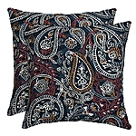 Arden Selections 16 in. x 16 in. Palmira Paisley Outdoor Throw Pillow (2-Pack)-TK0A554B-D9Z2 - $8.84