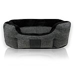 pet passion Mello- The Ultra Luxe Bolster Dog Bed with Removable Washable Pillow for All Pet Breeds, Charcoal Tweed, Medium $34.15