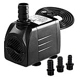 Simple Deluxe 8.2ft High Lift 400 GPH 30W Water Table Pump (1514L/H) with 3 Nozzles, Perfect for Fish Tank, Hydroponics, Fountains, Ponds, Aquariums, Black $10.9