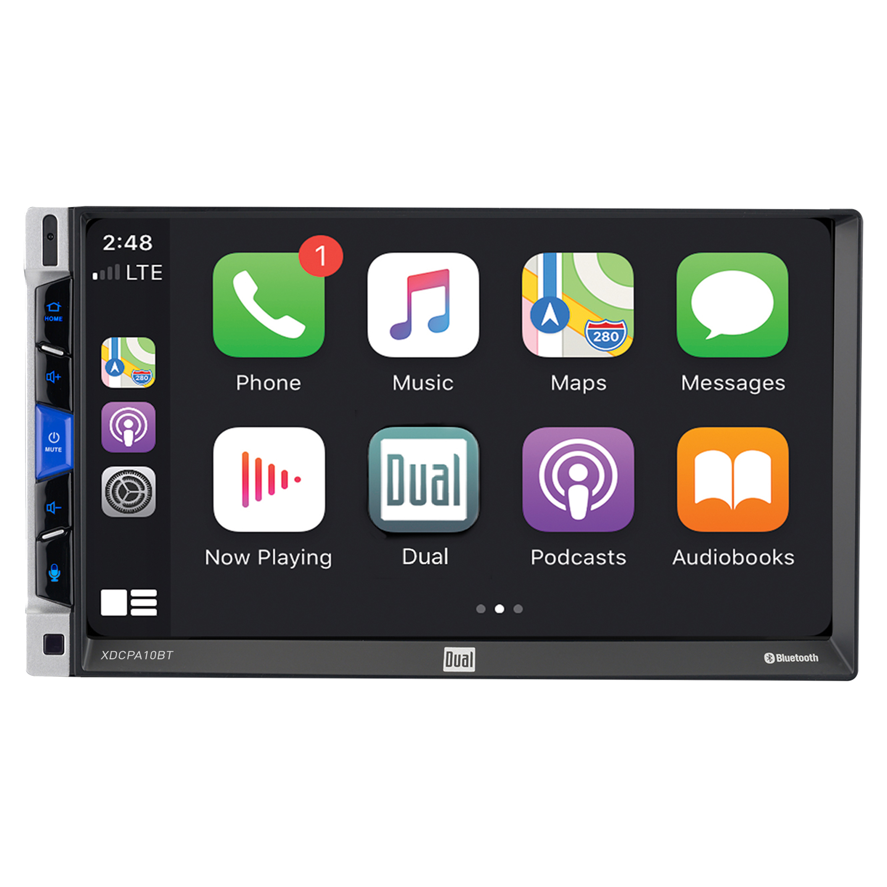 Dual Electronics XDCPA10BT 7 inch LED Multimedia Touch Screen Double DIN Car Stereo | Apple CarPlay Android Auto $104.98