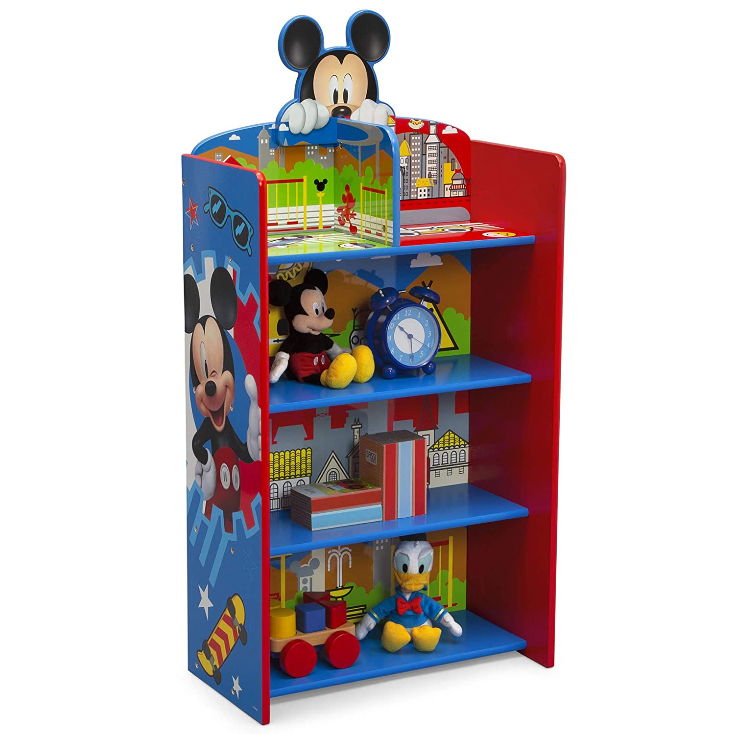 Delta Children Wooden Playhouse 4-Shelf Bookcase for Kids, Mickey Mouse $31.46