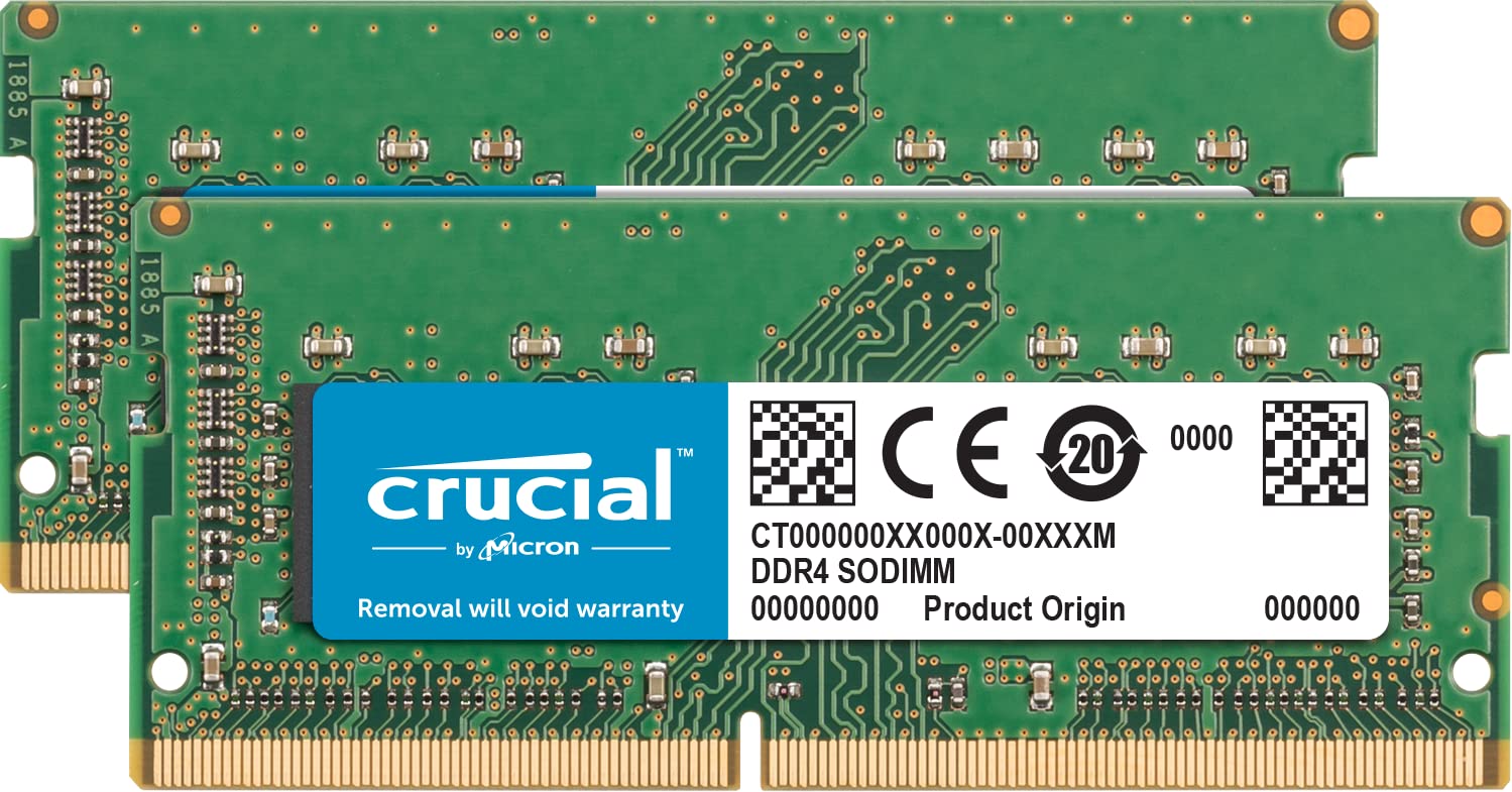 Crucial RAM 64GB Kit (2x32GB) DDR4 3200MHz CL22 (or 2933MHz or 2666MHz) Laptop Memory CT2K32G4SFD832A $96.05