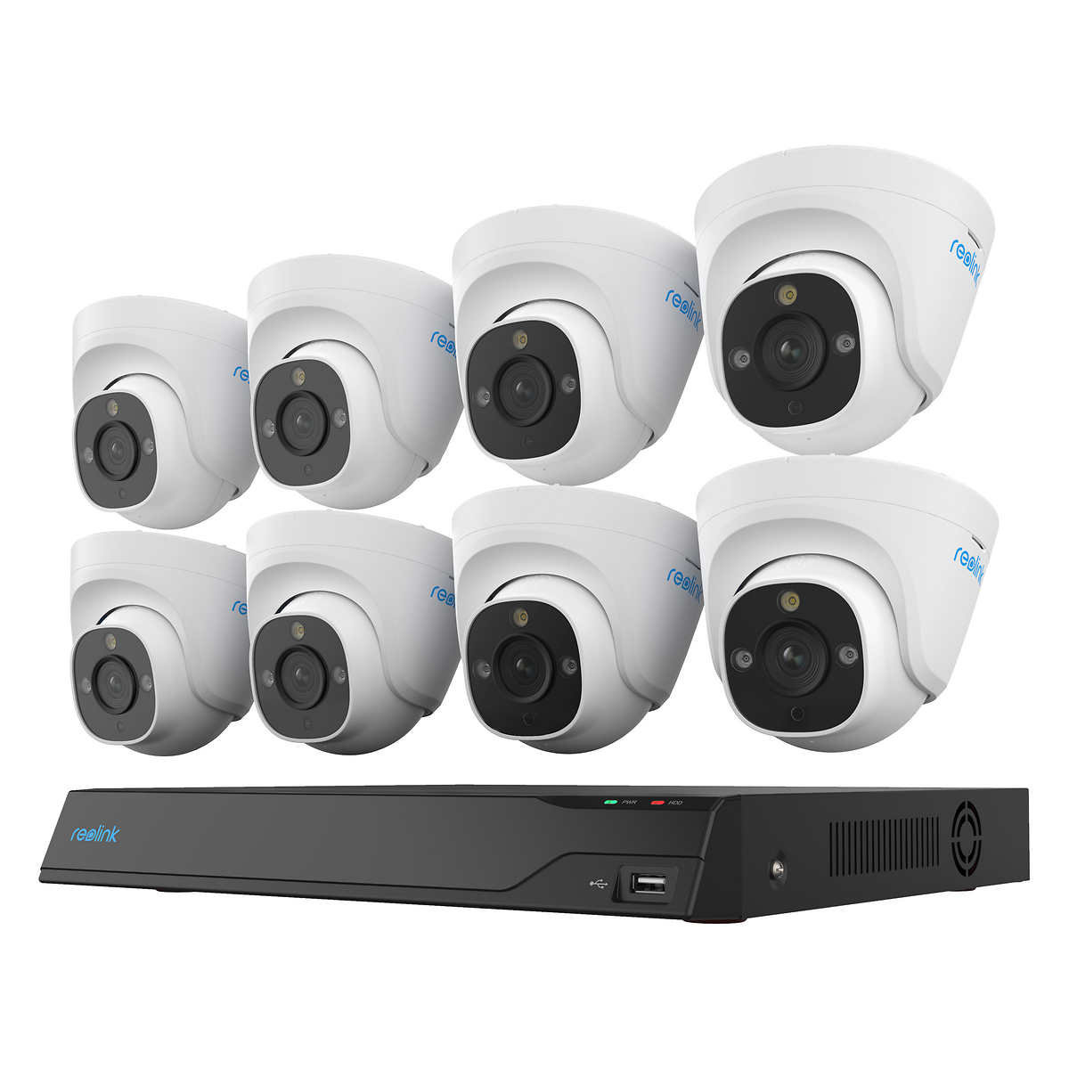 Reolink 12MP 8 dome cameras + NVR (16 channel) PoE kit $650