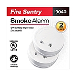 Kidde Fire Sentry Battery Operated 4-inch Smoke Detector, with 85 decibel alarm, 2 pack - $5.90