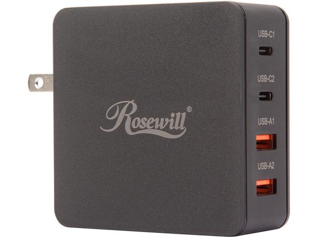 [In Stock Now]Rosewill 66W 4-Port Dual QC 3.0 Dual USB-C Wall Charger w/ Power Delivery for $17.5