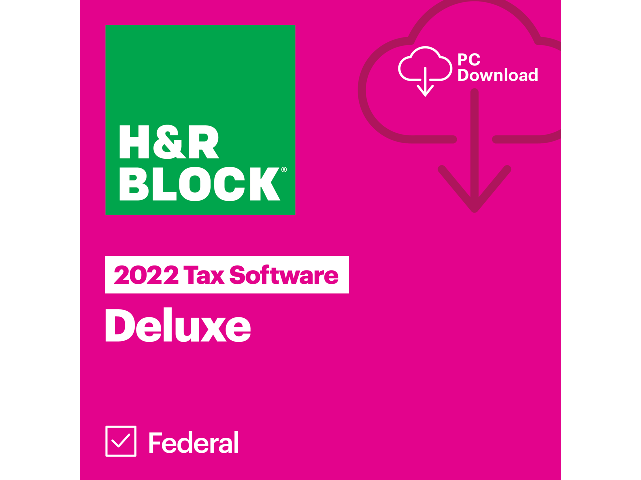 H&R Block 2022 Deluxe (Windows or Mac) $17.49 & More (Digital Delivery)