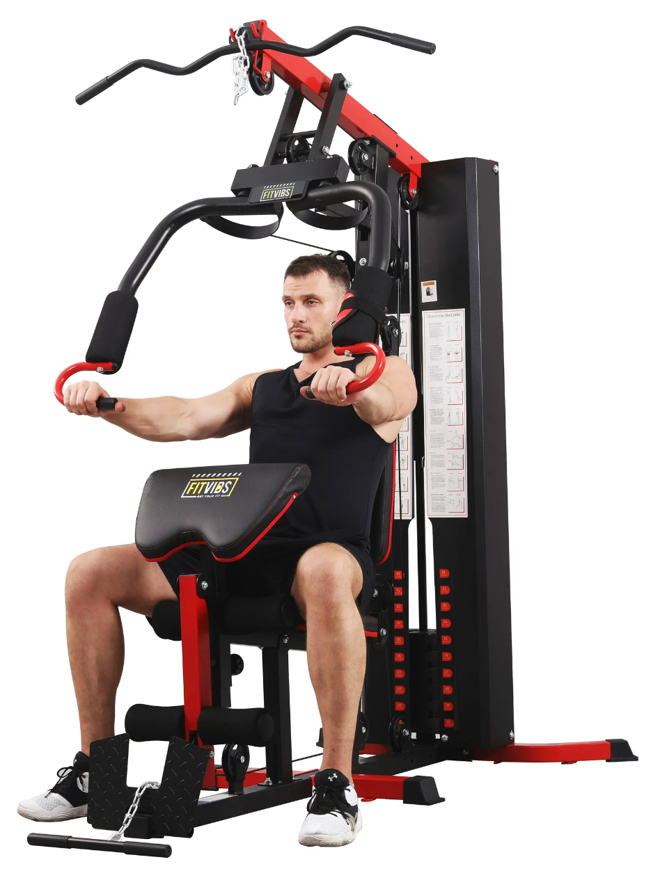 Fitvids LX750 Home Gym System Workout Station with 330 Lbs of Resistance, 122.5 Lbs Weight Stack, One Station (Ships in 5 Boxes) $300 + Free Shipping