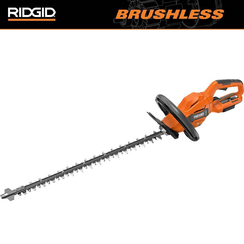 RIDGID 18V Brushless Cordless Battery 22 in. Hedge Trimmer (Tool Only) R01401B - The Home Depot $149