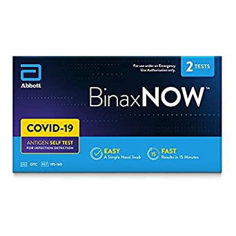 Amazon Back in Stock: BinaxNOW COVID‐19 Antigen Self Test by Abbott (2 Count) $19.38