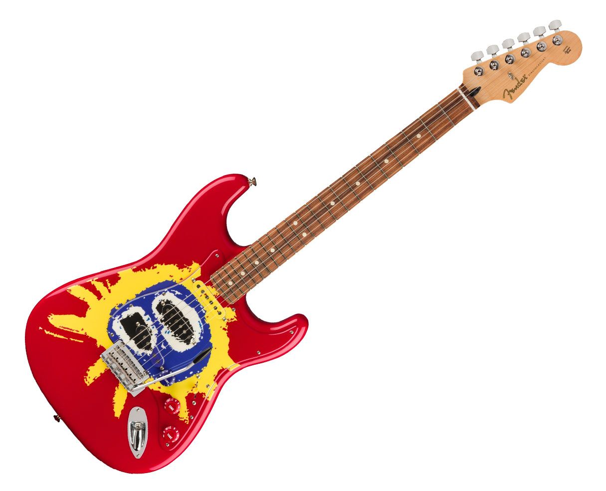 Used-Mint Fender Screamadelica Stratocaster, $479.20 + free shipping from Reverb / Franklin Guitar Works