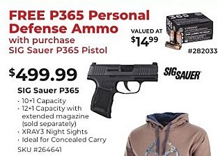 Gander Outdoors Black Friday: Sig Sauer P365 Pistol + Free P365 ...