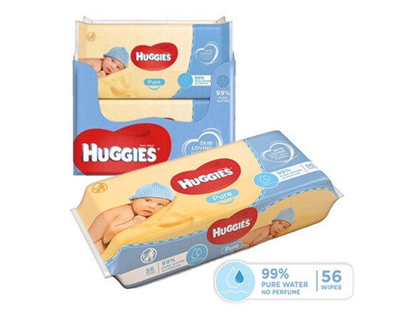 10 Pack Huggies Pure Baby Wipes 56 Count (Pack of 10) 560 Wipes Total $19.99
