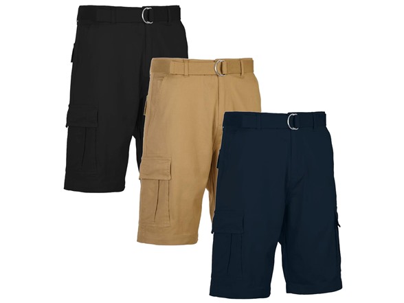 3-Pack Men's Belted Cotton Flex Stretch Cargo Shorts (Sizes 30-42) $20 + Free Shipping w/ Prime $19.99
