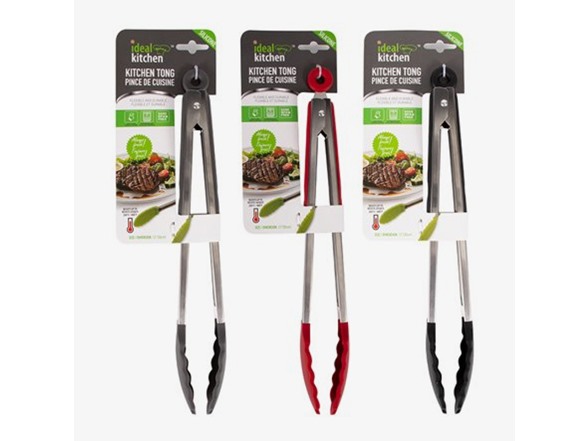 Multi-Pack 12” Stainless Steel & Silicone Tongs $7.99