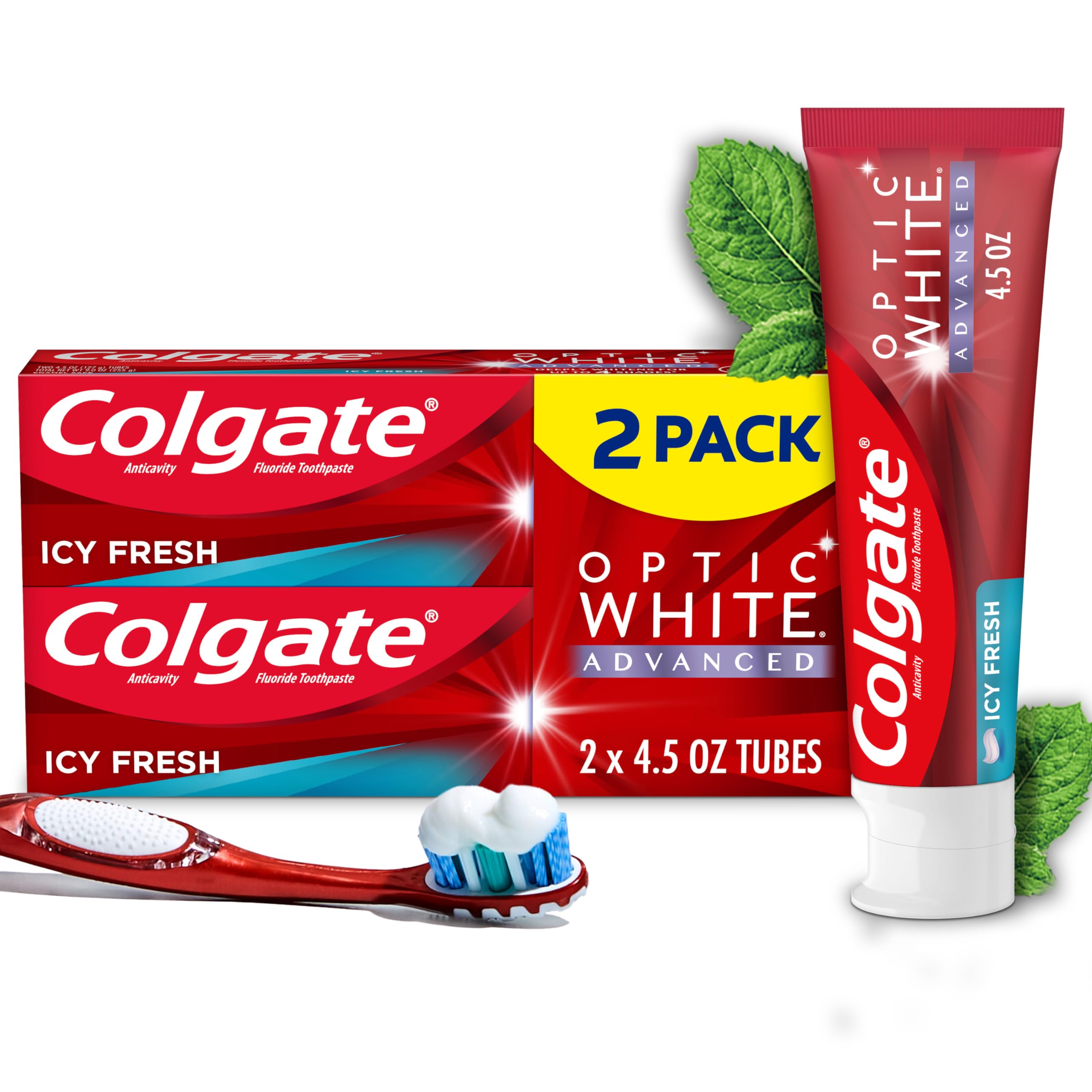 2-Pack Colgate Optic White Advanced Teeth Whitening Toothpaste as Low as $5.06