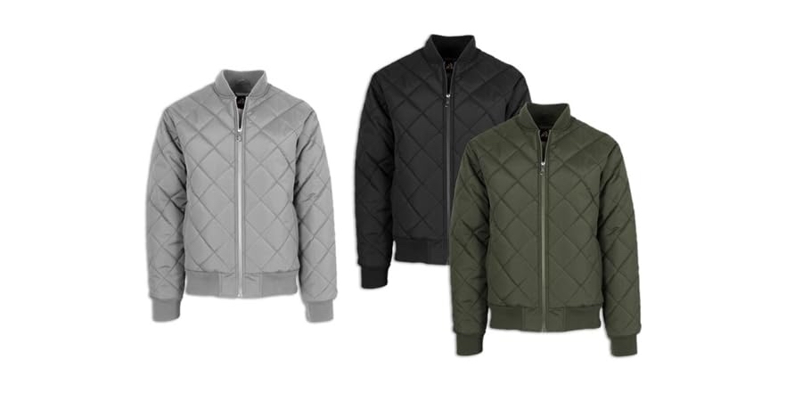 2 Pack Men’s Heavyweight Quilted Bomber Jacket