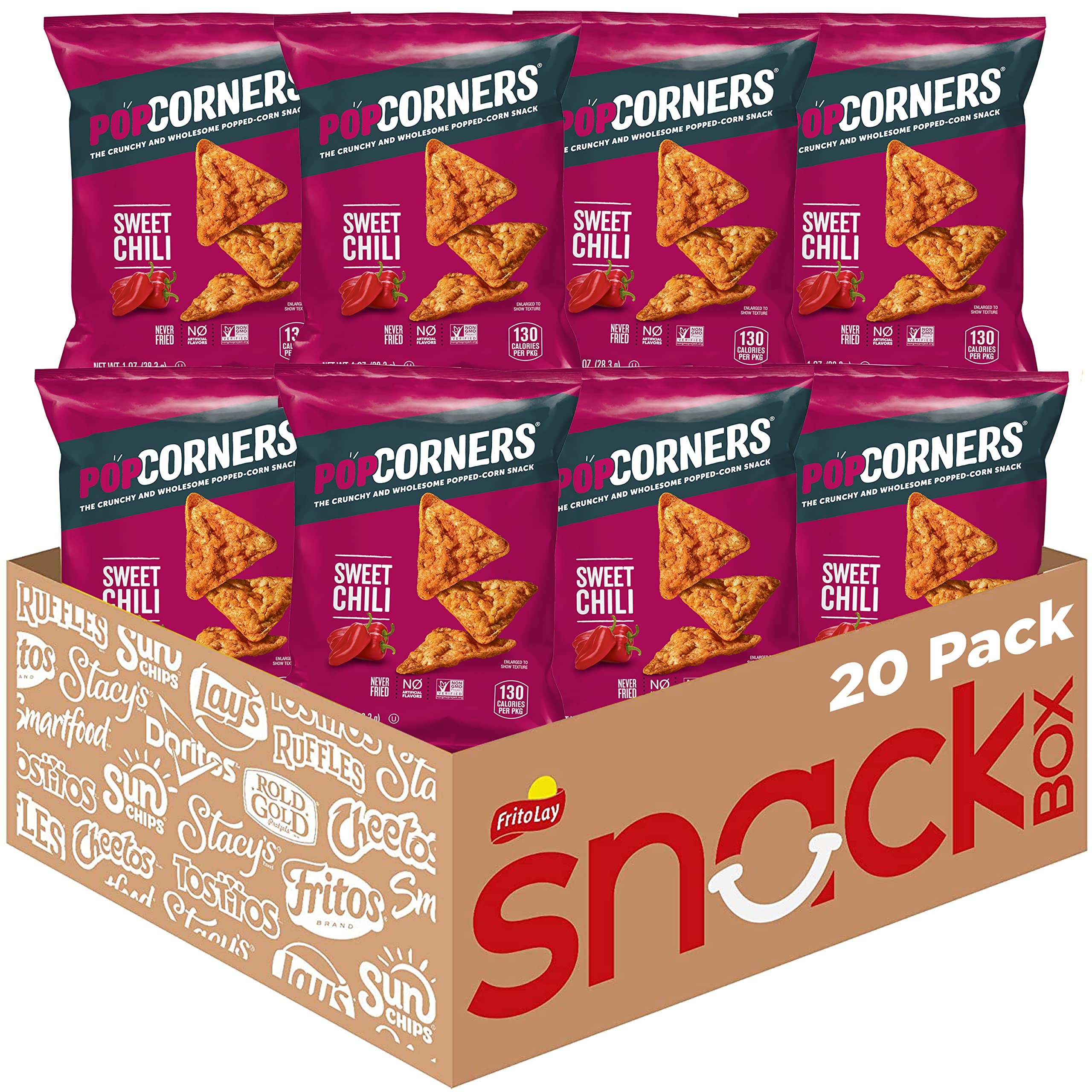 20 Pack PopCorners Popped Corn Snacks Sweet Chili Gluten Free $12 54