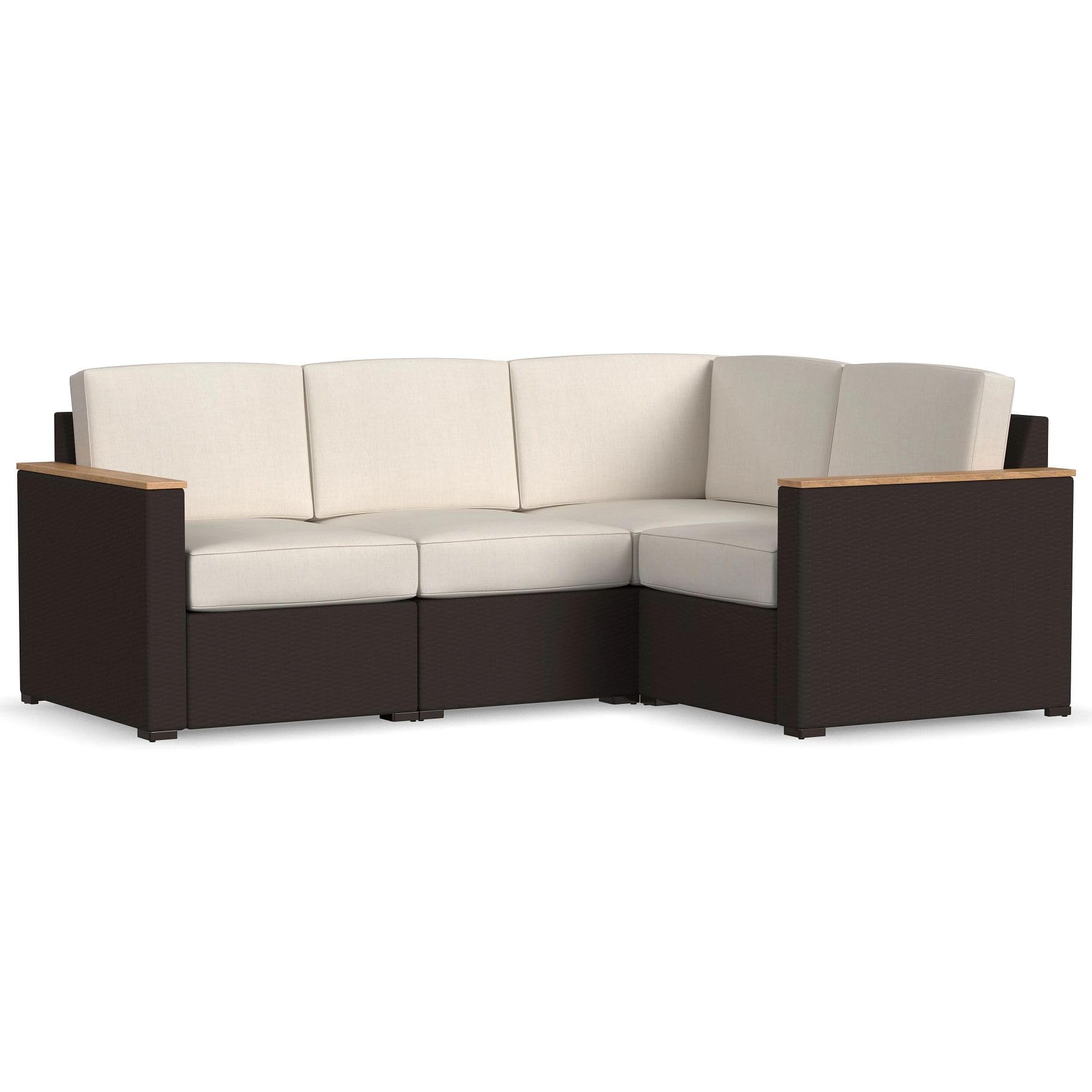 4-Piece Wicker Rattan Outdoor Sectional with Cushions $276.92