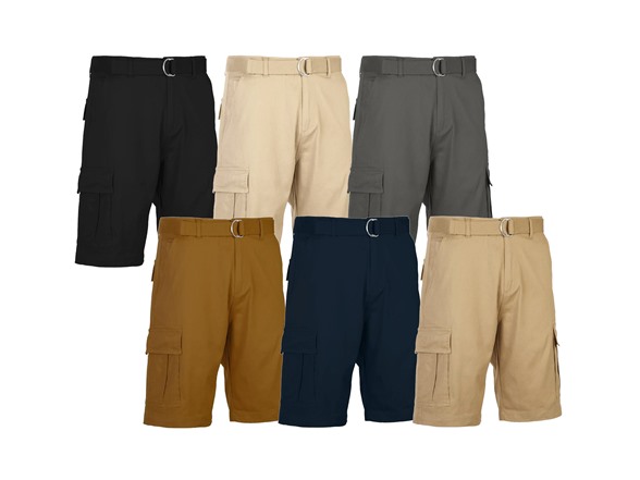 Men's 3 Pack Belted Cargo Shorts $26.99