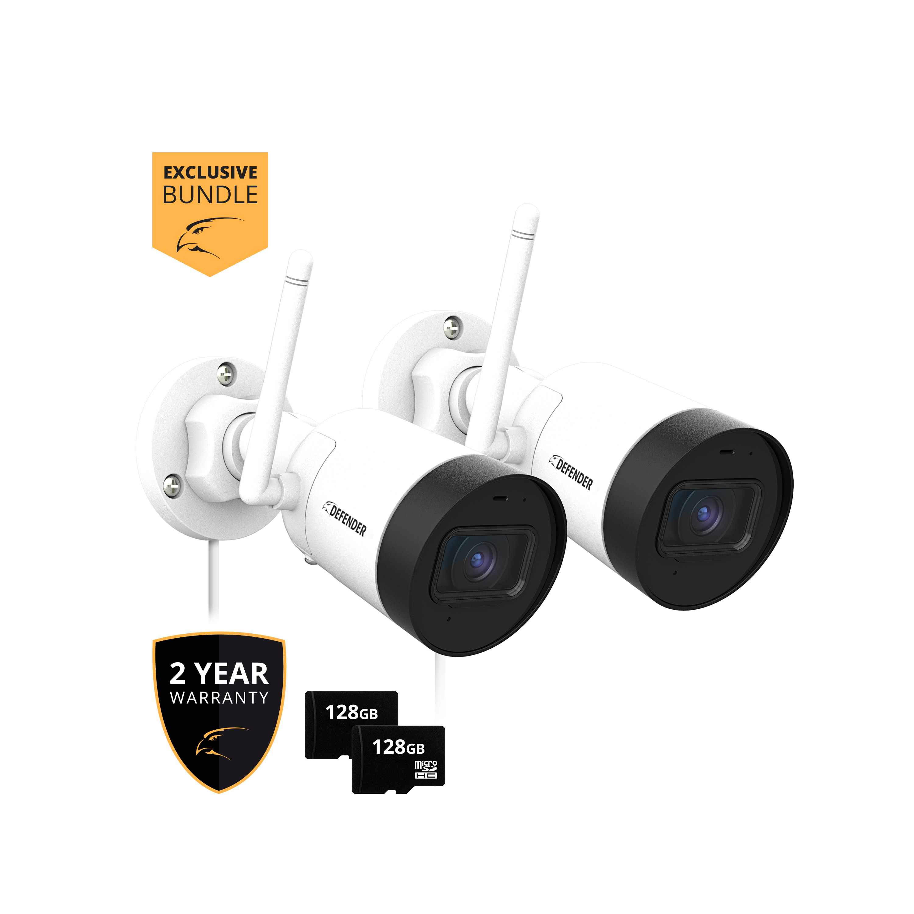Defender Cameras: 43% OFF Guard 2 Pack with 2x 128GB SD Cards & 2-Year Warranty + Free Shipping $155