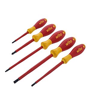 5-Piece Wiha Insulated SoftFinish Slotted/Phillips/Square Screwdriver Set 