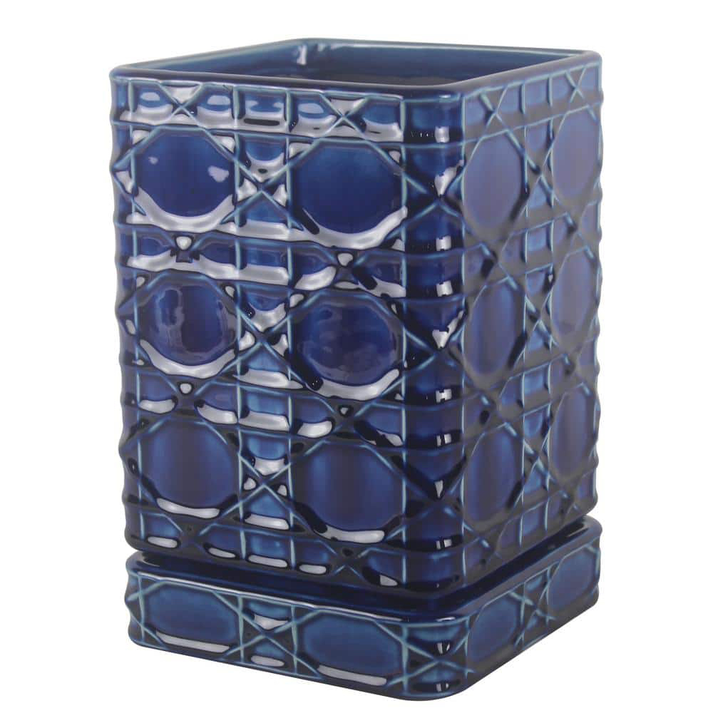 Select Home Depot Stores : Trendspot 6 in. Cobalt Blue Carlysle Square Ceramic Planter - $6.74 + free store pick up