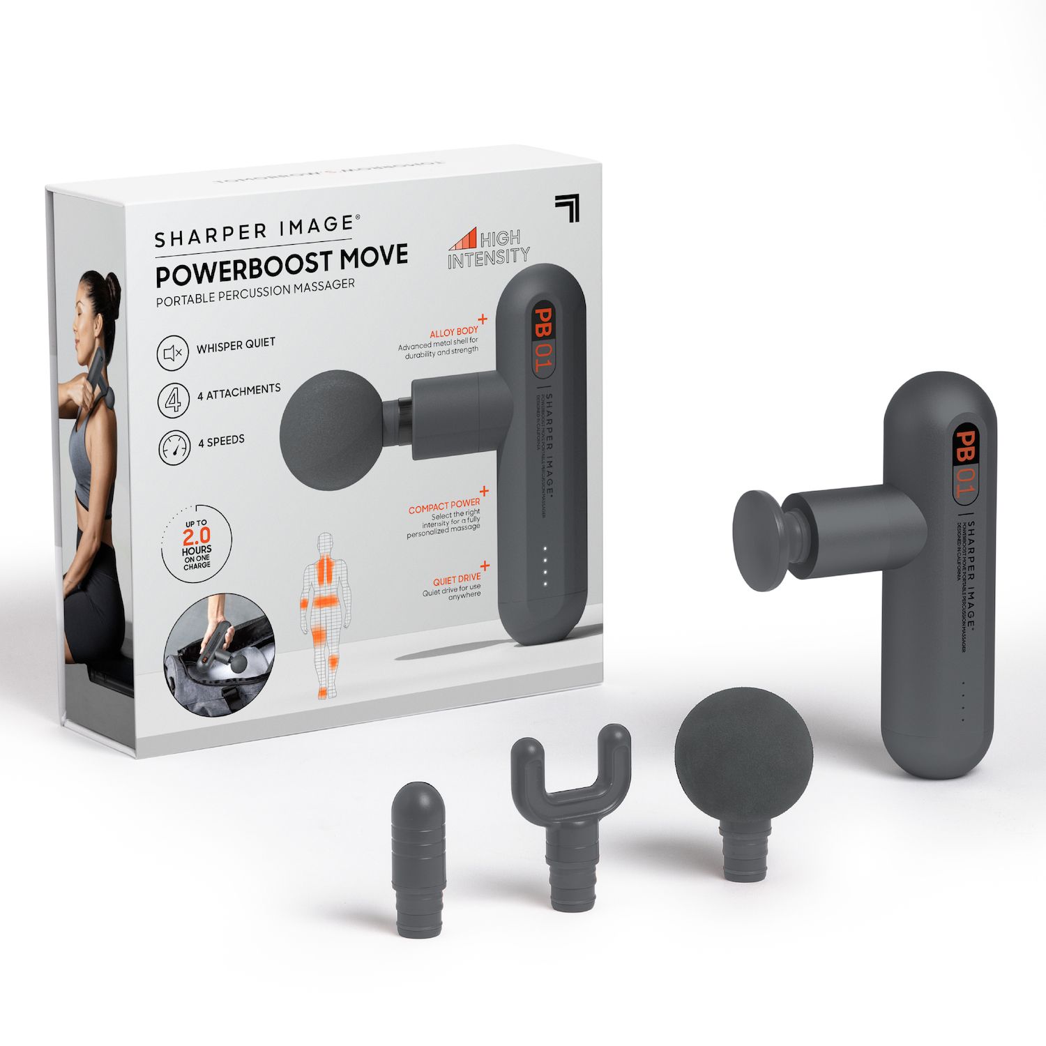 Sharper Image Powerboost Move Deep Tissue Travel Percussion Massager - $25.99