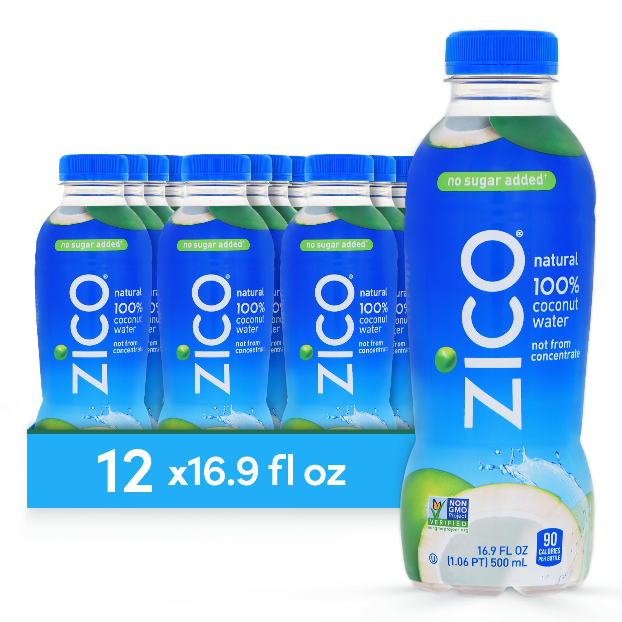 Zico 100% Coconut Water Drink - 12 Pack, Natural Flavored - No Sugar Added, Gluten-Free - 500ml / 16.9 Fl Oz  as low as $14.97 $14.96