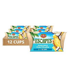 Del Monte Escapes Pineapple Pina Colada,7 oz Cups,Pack of 6 (12 Cups) as low as $10.56 after 5+subscribe and save and coupon
