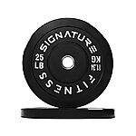 25-lb Pair Signature Fitness 2" Olympic Bumper Plate Weight Plates w/ Steel Hub $38.75 + Free Shipping w/ Prime