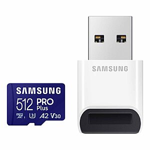512GB SAMSUNG PRO Plus U3 V30 A2 microSD Memory Card + Reader $40 + Free Shipping