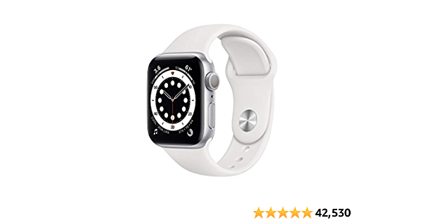 New Apple Watch Series 6 (GPS, 40mm) - Silver Aluminum Case with White Sport Band - $324.98 at Amazon