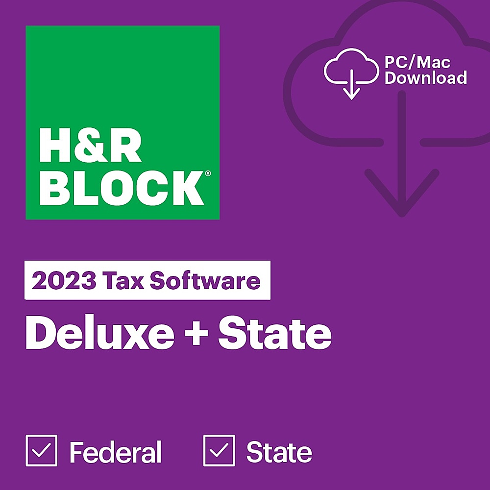 H&R Block Tax Software Deluxe + State 2023 Windows, Mac OS [Digital] 1316800-23 - Best Buy $24.99