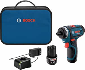 Bosch PS21-2A 12V Max 2-Speed Pocket Driver Kit with 2 Batteries + Drill Bit $80
