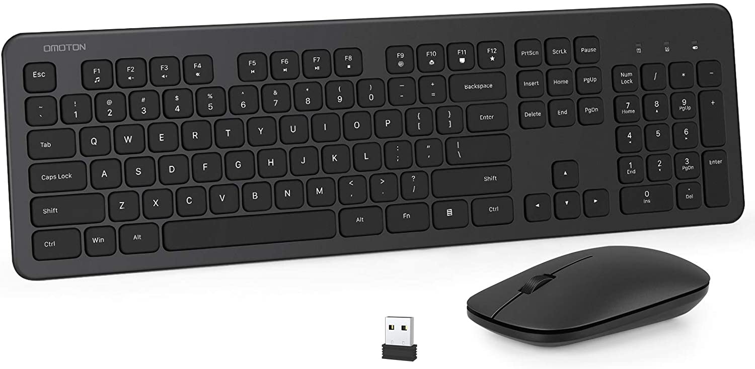 OMOTON 2.4GHz Ultra Thin Full-Size Wireless Keyboard and Mouse set - $19.99 w/ free shipping