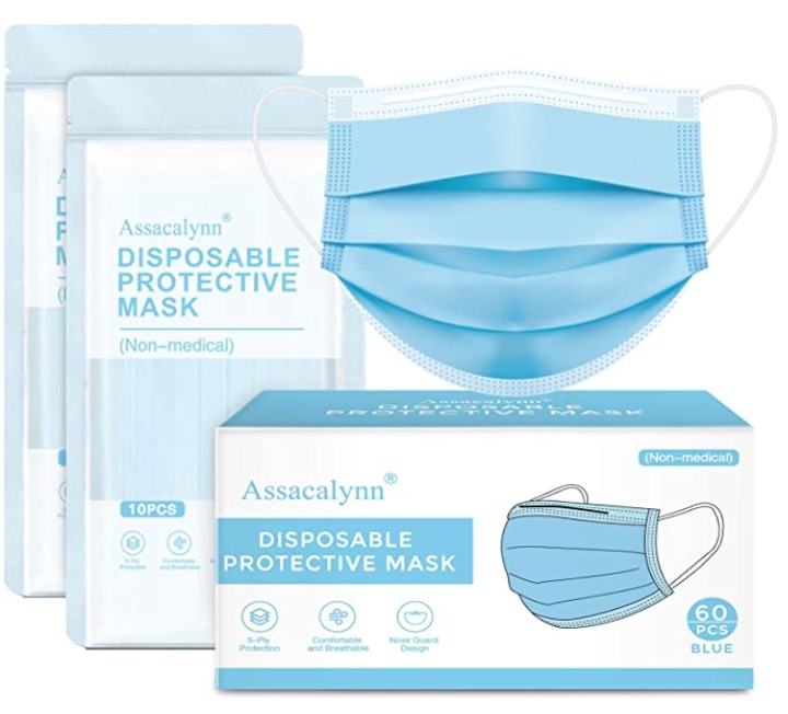 Assacalynn 3 Ply Disposable Face Mask 40pcs Boxed (Blue)- $3.49 + FS order on $25