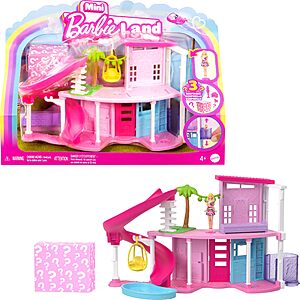 Barbie Mini BarbieLand Doll House Sets, Mini Dreamhouse with Surprise 1.5-inch Doll, Furniture & Accessories, Plus Elevator & Pool $5.91