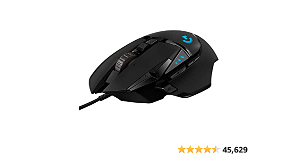 Logitech G502 HERO High Performance Wired Gaming Mouse, HERO 25K Sensor, 25,600 DPI, RGB, Adjustable Weights, 11 Programmable Buttons, On-Board Memory, PC / Mac, Black - $39.99