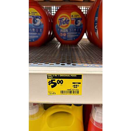 (YMMV Select home depot in store) Tide3 in 1 Spring Meadow Scent Laundry Detergent Pods, 76-Count $5