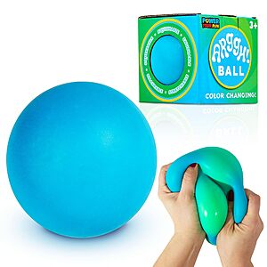 Power Your Fun Arggh Large Stress Ball for Adults and Kids - 3.75 Inch Tension Relief Ball Fidget Toy,Color-Changing Stress Relief Hand Squeeze Sensory Balls Big $5.56