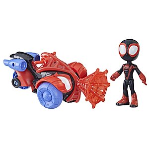 Spidey and his Amazing Friends Miles Morales:Spider-Man Techno Racer Set,4-Inch Scale Action Figure with Vehicle and Accessory,Marvel Preschool Super Hero Toys $11.67