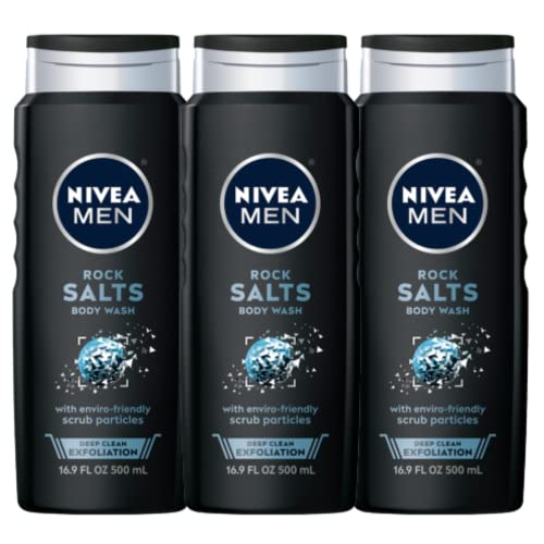 Amazon.com : Nivea Men Deep Clean Rock Salts Body Wash, Exfoliating Rock Salt Body Wash, 3 Pack of 16.9 Fl Oz Bottles : Beauty & Personal Care $6.76