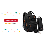 Limited-time deal: Dikaslon Diaper Bag Backpack with Portable Changing Pad, Pacifier Case and Stroller Straps, Large Unisex Baby Bags for Boys Girls, Multipurpose Travel  - $33