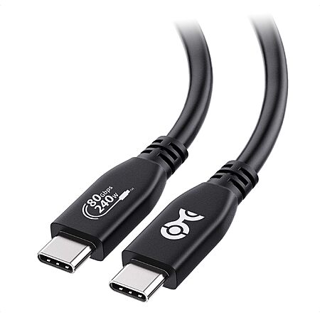 Cable Matters [USB-IF Certified] USB-C 4.9ft 240W 80Gbps USB4 Cable, Thunderbolt 3/4/5/ compatible - $19.99