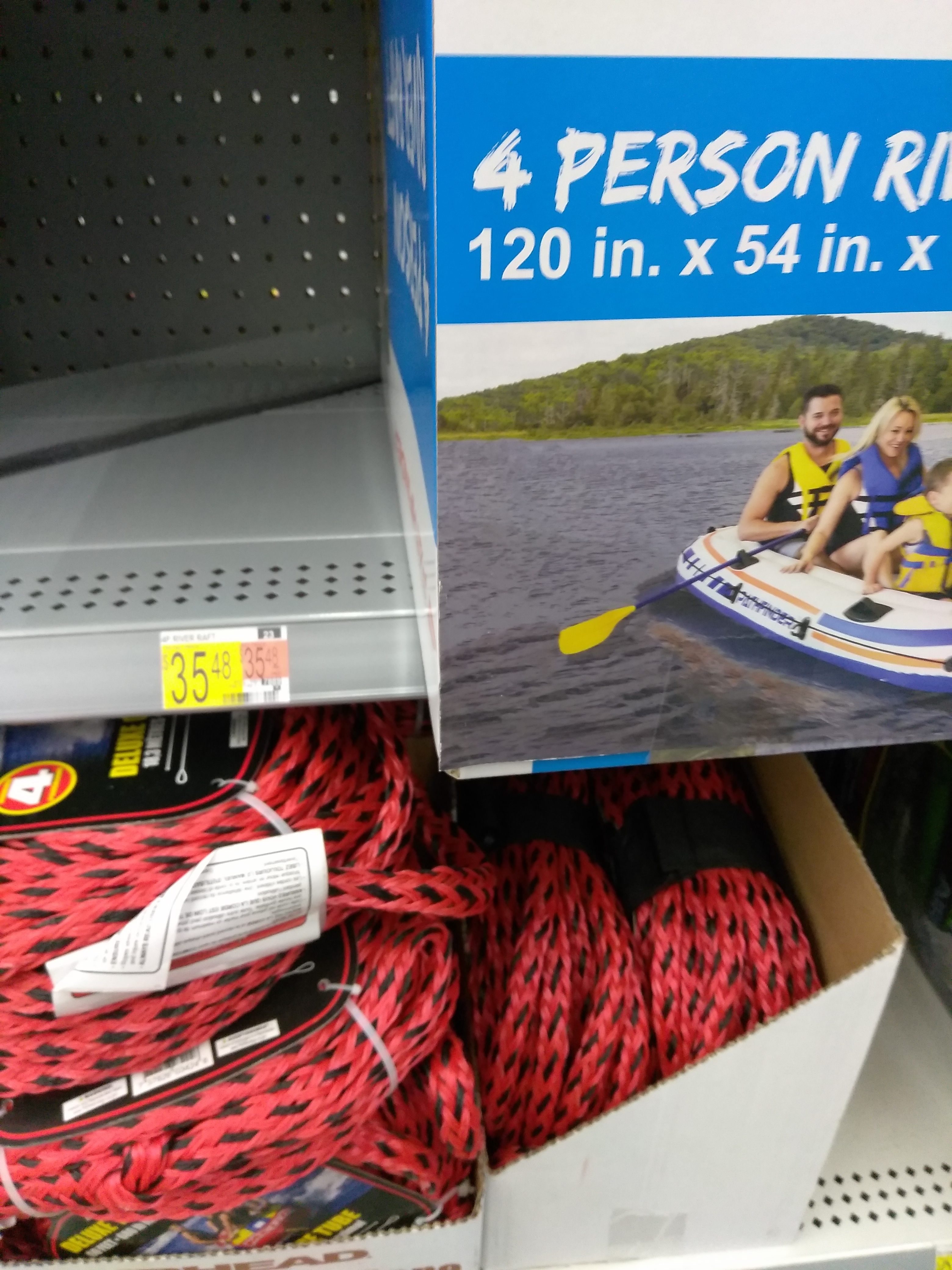 YMMV -- In-store only - Pathfinder 4 PERSON Inflatable Raft Boat With Pump & Oars Sports River Canoe Rafting Outdoor Beach Lake WLM8 (67889) - $108.99 on Walmart.com, $35.48YMMV